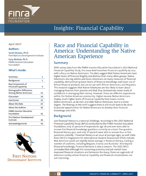 Race and Financial Capability in America: Understanding the Native American Experience