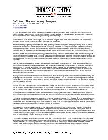 The New Money Changers (Indian Country Today April 28, 2008)