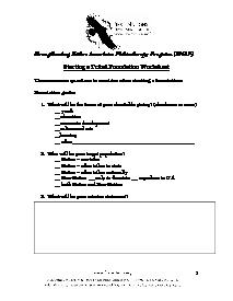 Starting A Tribal Foundation Worksheet