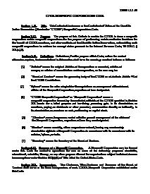 Nonprofit Corporation Code – Cherokee Nation