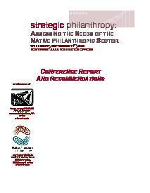 Strategic Philanthropy: Assessing the Needs of the Native Philanthropic Sector