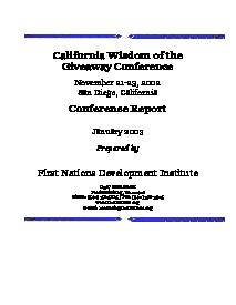 California Wisdom of the Giveaway Conference