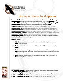 Fact Sheet #2  History of Native Food Systems