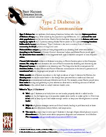 Fact Sheet #5  Type 2 Diabetes In Native Communities