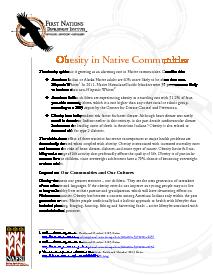 Fact Sheet #7  Obesity in Native Communities