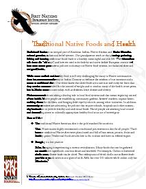 Fact Sheet #10 Traditional Native Foods and Health