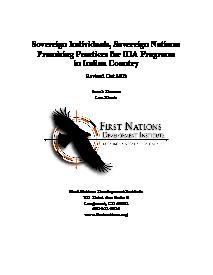 Sovereign Individuals, Sovereign Nations: Promising Practices for IDA Programs in Indian Country
