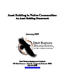 Asset Building in Native Communities: An Asset Building Framework