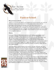 Fact Sheet #2 Farm-to-School Programs