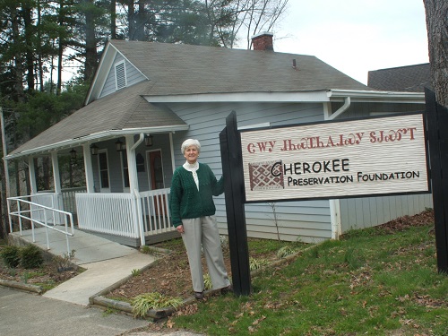 Susan at the Cherokee Preservation Foundation office